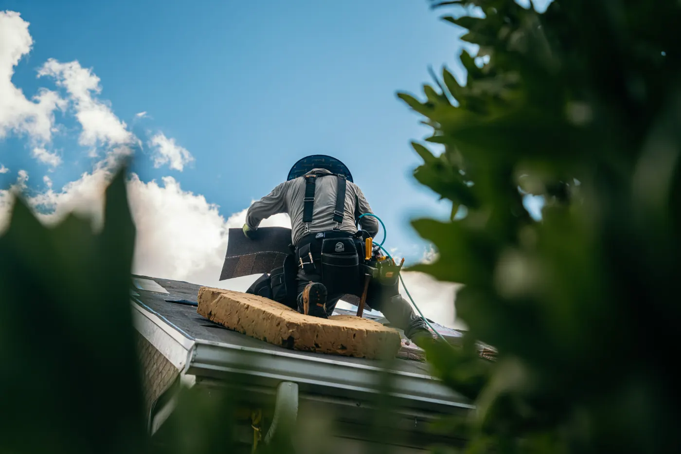 Tarping and dry-in on a Millhousen commercial roof